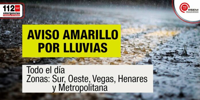 Activado el nivel amarillo por lluvias y tormentas en San Fernando de Henares