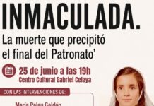 El Centro Cultural Gabriel Celaya acogerá la presentación del libro ‘Inmaculada. La muerte que precipitó el final del Patronato’