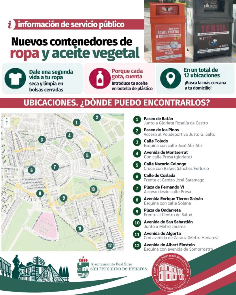San Fernando instala contenedores para ropa y aceite y amplía la recogida de enseres - imagen 1